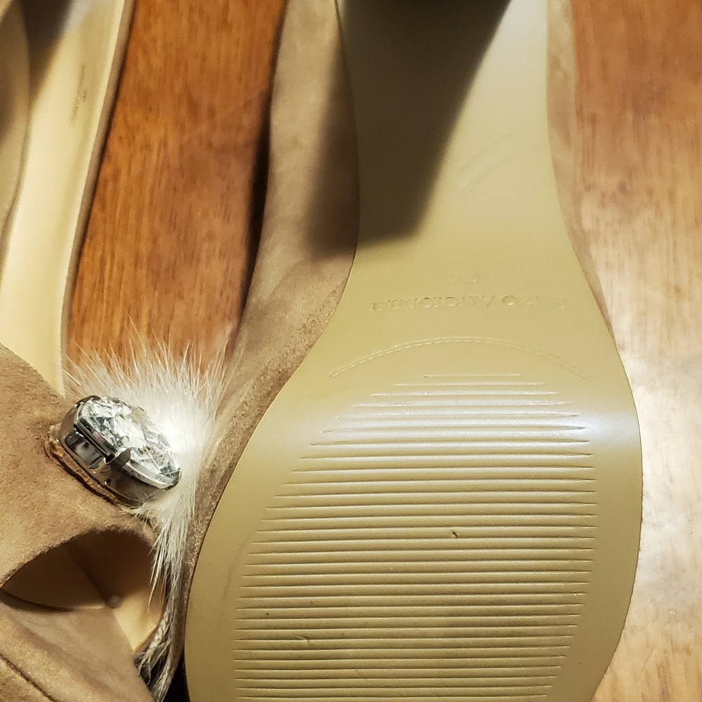 Suede Rhinestone Pumps - Picture 4 of 7
